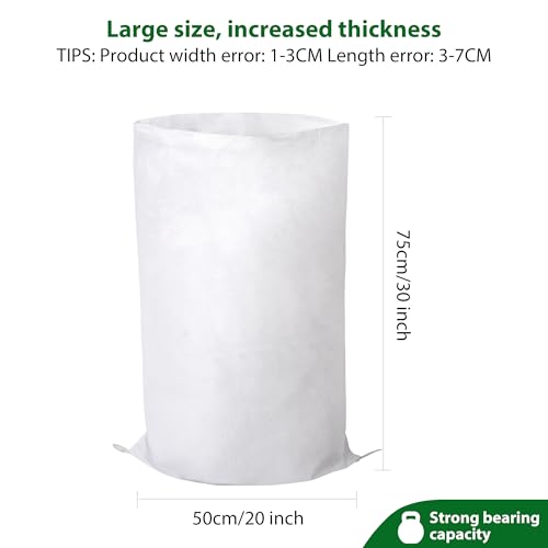 12 Pack Heavy Duty Sand Bags, (20" X 30"), Used for Flooding, Builders, Garden Waste, Grain Storage and Cargo Handling (12)
