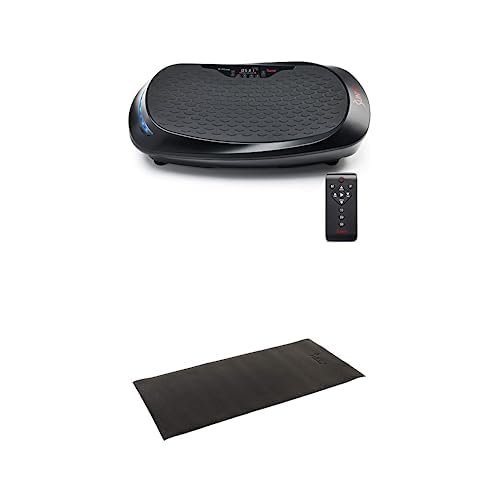 Sunny Health & Fitness FITBOARD Premium 4D Vibration Plate Exercise Machine - Total Body Shaker Platform for Toning, Sculpting & Recovery SF-VP822058 + Home Gym Foam Floor Protector Mat