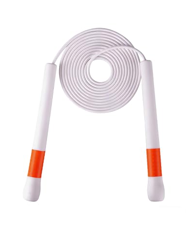 YUEDONG Ergonomic Jump Rope for Adults – Choose 3mm Steel Core (HIIT/Outdoor) or 4mm Nylon Core (Speed/Double Unders), Non-Slip 7.7” Handle, Quick Adjust Length for Home Gym Crossfit Cardio with Carry Bag