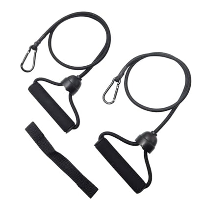 1 Pair Stepper Resistance Bands with Handles & Connecting Strap – Workout & Exercise Bands for Strength Training, Muscle Toning, Home Gym Fitness Equipment