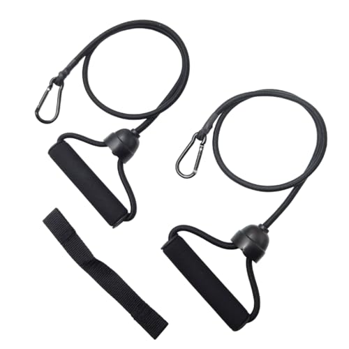 1 Pair Stepper Resistance Bands with Handles & Connecting Strap – Workout & Exercise Bands for Strength Training, Muscle Toning, Home Gym Fitness Equipment