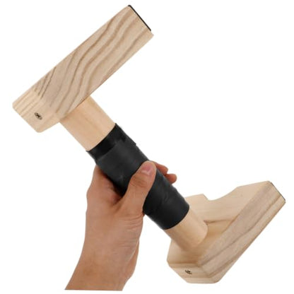 PartyKindom Wooden Push up Bars Pushup Handles Non-slip Parallettes 30cm Beech Wood Strength Training Equipment for Home Gym Calisthenics Workout