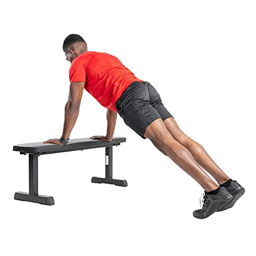Sunny Health & Fitness Heavy-Duty Weight Bench for Home Gym Training - color: 1. Black