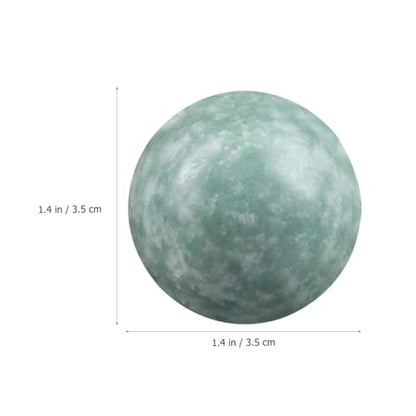 Healifty Baoding Balls for Hand Exercise: 4 Pack Small Marble Chinese Massage Ball Set, No Chime Weighted Therapy Stress Relief, Green and Black 1.4 Inch