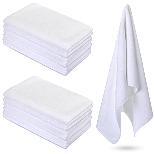 12 Pcs Microfiber Workout Gym Towels, 360 GSM 12x30 Inch Fast Drying Yoga Towels for Sweat, Soft Gym Towel for Men Women Travel Sports(White)