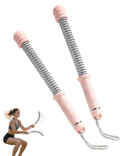 Ropeless Battle Ropes, Adjustable Portable Workout Equipment for Home Gym - color: Pink
