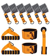 Abahub Arm Training Bands Set, Resistance Bands with Handles and Ankle Straps for Woman and Man, Set for Strength Training, Workout Bands for Arms, Exercise Bands for Home Gym
