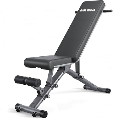 BARWING Adjustable Weight Bench Workout Bench, 1000/1300 LBS Heavy Duty Incline Decline Bench for Home Gym, Easy Assembly Foldable Training Lifting Bench - color: Black