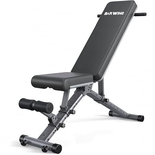 BARWING Adjustable Weight Bench Workout Bench, 1000/1300 LBS Heavy Duty Incline Decline Bench for Home Gym, Easy Assembly Foldable Training Lifting Bench - color: Black