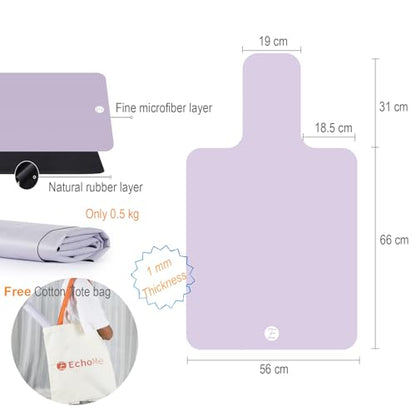 Echome Non-Slip Pilates Reformer Mat with Mesh Bag – Sweat-Wicking, Lightweight, Fits Balanced Body/Merrithew/Aeropilates (38"x22") - color: Smoky Plum