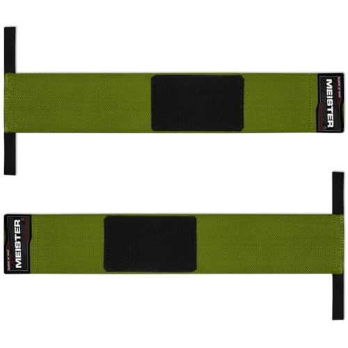 Meister 18" Elastic Wrist Wraps - Heavy-Duty Support for Weightlifting, Strength & Cross Training - color: Ranger Green