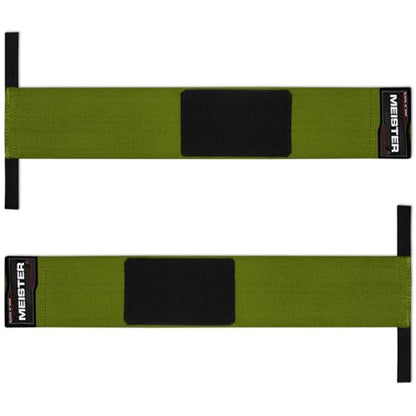 Meister 18" Elastic Wrist Wraps - Heavy-Duty Support for Weightlifting, Strength & Cross Training - color: Ranger Green