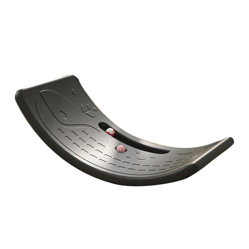 Rocker Board Plastic Load Bearing 110lb Wobble Board for Exercise Indoor - color: Black