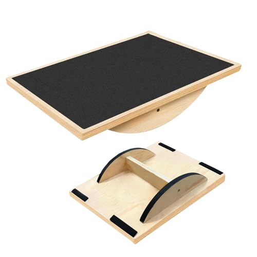 Balance Pad,Non Slip Heavy Duty Wood Fitness Equipment | Wobble Balance Board | for Men Women Adults Teens Senior Home Gym Office Wife Husband Son Daughter