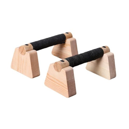 Vaveren 2 Pieces Push up Bar Wooden Parallettes Bar Pushup Handles Portable Anti Slip Push up Stand for Exercise Gymnastics Workout - size: 20CM