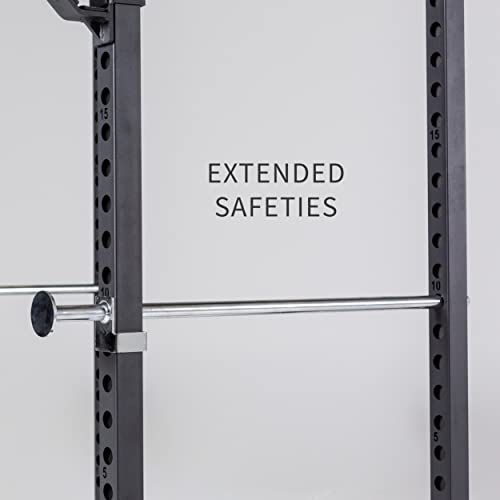 REP Fitness PR-1100 Power Rack Home Gym System, Squat Cage with Attachment Compatibility Multi-Grip Pull Up Bar, Adjustable J Cups, Extended Safeties, 700 lb Capacity, Strength Training Equipment - style: Power Rack + Weight Storage