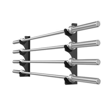 Barbell Rack Single Hook Wall Mount Heavy Duty Vertical Barbell Holder Weight Bar Holder for Olympic Barbell, Curl bar, Commercial or Home Gym Accessory (4 bars)