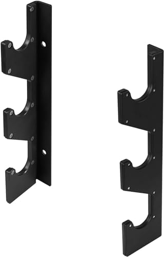 Yes4All Vertical Wall Mounted Olympic Barbell Holder, Barbell Storage Rack, Hanging Barbell Rack for Home Fitness Equipment - color: Black Horizontal Wall Mounted - 1 Pair