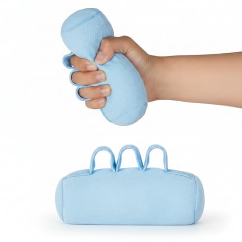 Firm Palm Grip Strengthener with PE Tube Filling, Finger Contracture Cushion for Hand Therapy, Adjustable Hand Splint Alternative for Stroke Recovery, Grip Strength & Hand Function Training, Blue
