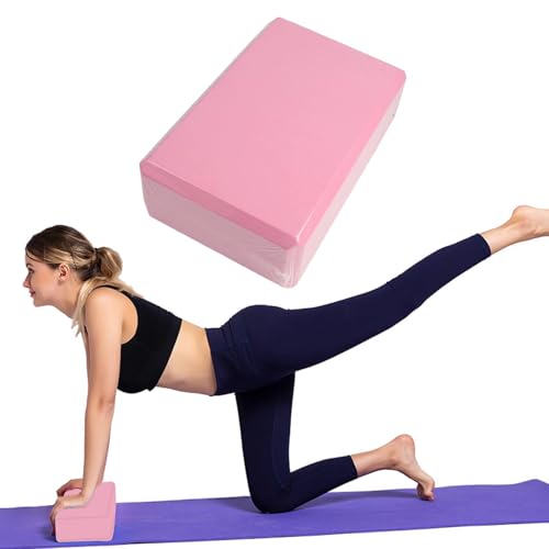 Yoga Blocks 2 Pack, High Density EVA Foam Block, Non-Slip Yoga Bricks, Gym Bricks, Fitness Exercise Blocks for Balance Training, Stretching, Pilates, Meditation, Support Deepen Poses