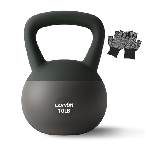 Soft Kettlebell - Cushioned Impact-Resistant Base and Anti-Slip - color: Black-Green