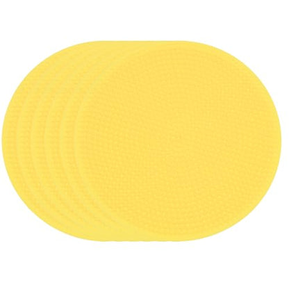 Spot Markers 4 Inch, 6 Pcs Non-Slip Floor Dots Agility Markers Flat Field Cones Poly Dots for Gym PE Speed Training Dance Soccer Basketball Sports, Yellow