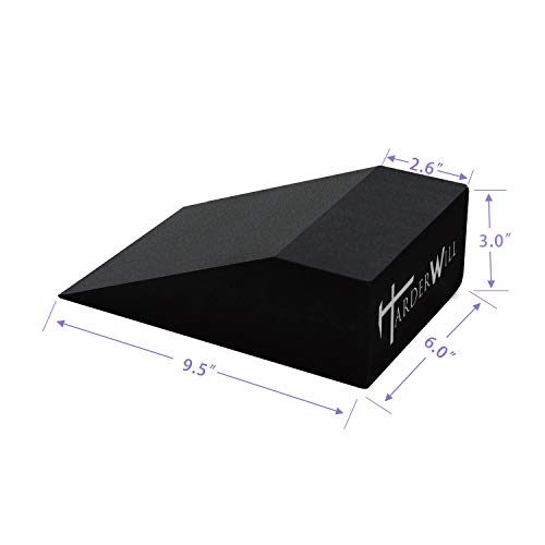 Yoga Foam Wedge Blocks (Pair), Calf Raise Block, Calf Stretcher, Yoga Wrist Support, Balance, Pushup, Fitness, Pilates, Heel Stretcher, Squat Wedge with Gym Bag