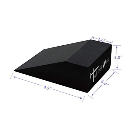 Yoga Foam Wedge Blocks (Pair), Calf Raise Block, Calf Stretcher, Yoga Wrist Support, Balance, Pushup, Fitness, Pilates, Heel Stretcher, Squat Wedge with Gym Bag