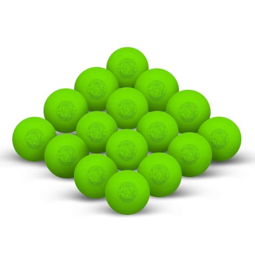 Signature Lacrosse Ball Set - Packs of 2, 4, 8, 12, and 100 - No Chemical Smell Massage Balls, Myofascial Release Tools, Back Roller, Muscle Knot Remover - color: Green, size: 25 Balls