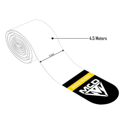 MCD Boxing Wraps for Men & Women 4.5m/180” Boxing Hand Wraps for Bᴏxing Gloves with Thumb Loop Muay Thai Hand Wrаps Semi-Elastic Wrist Wrаps Bᴏxing Wrap for MMA, Muay Thai & Martial Arts Training - color: Yellow