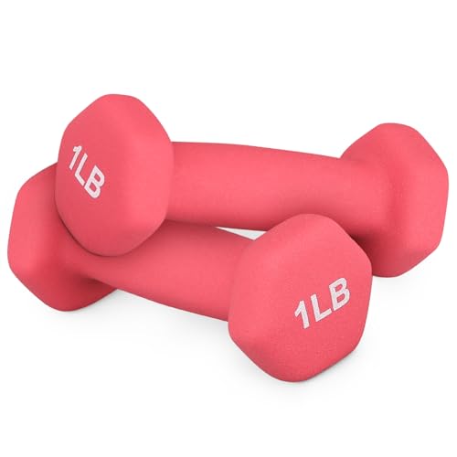 Neoprene Coated Dumbbell Hand Weights Set – 1LB, 2LB, 3LB, 5LB Pairs for Strength Training and Home Workouts, Hex Shape for Stability and Non-Slip Grip