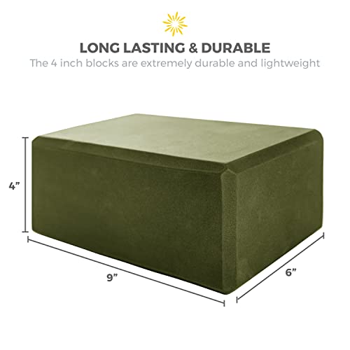 4" Yoga Block, 6 Pack Bulk EVA Foam Yoga Blocks, Firm and Supportive Yoga Brick, Balance Foam for Stretching, Pilates, and Workout, 4" x 6" x 9"
