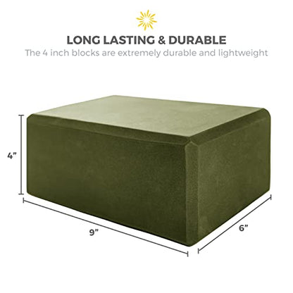 4" Yoga Block, 6 Pack Bulk EVA Foam Yoga Blocks, Firm and Supportive Yoga Brick, Balance Foam for Stretching, Pilates, and Workout, 4" x 6" x 9"