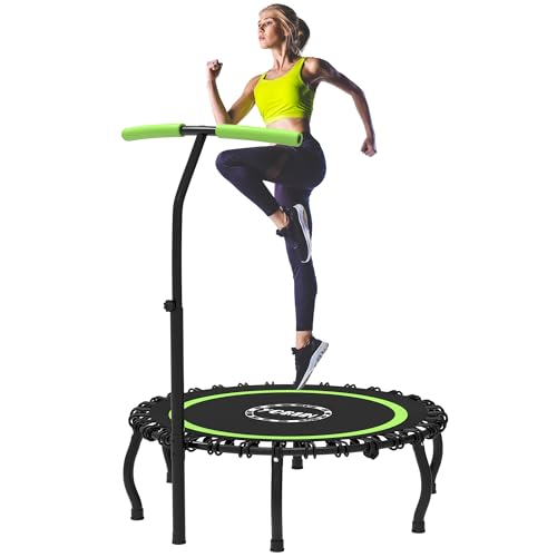 YORIN Rebounder Tranpoline for Adults, 330LBS Fitness Indoor Tranpoline, 40" 48" 50" Mini Exercise Tranpoline with Bungees, Stable Quiet Workout Small Tranpoline, Equipment Exercise at Home
