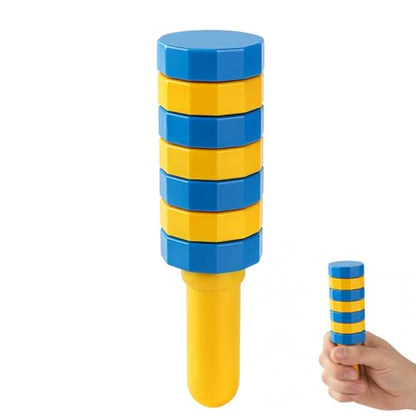 Handheld Wooden Balancers, Wooden Balance Challenge for Coordination Skills, Family Time and Office Stress Relief for Aged 14+, 1pcs Yellow