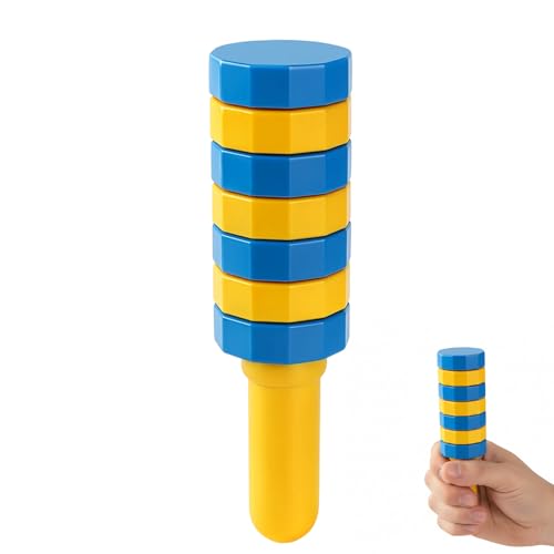 Handheld Wooden Balancers, Wooden Balance Challenge for Coordination Skills, Family Time and Office Stress Relief for Aged 14+, 1pcs Yellow