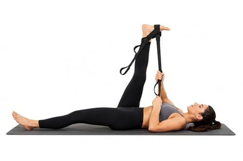 Leg Stretching Strap with Foot Loop, Double Strap Design, Non-Elastic, for Flexibility and Muscle Recovery