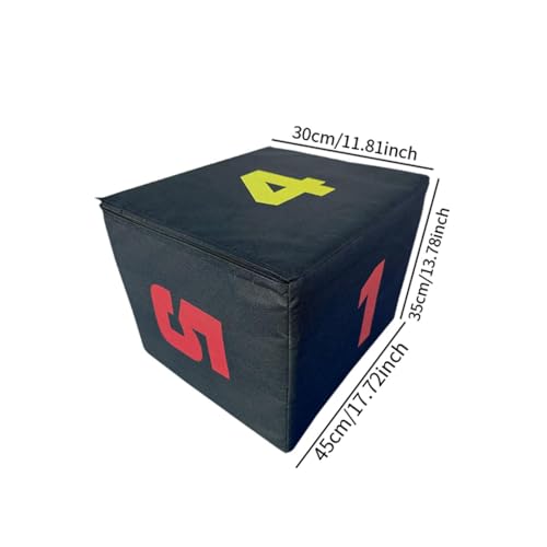 Plyometric Jump Box 3-in-1 Height Adjustable Training Box for Strength Exercise, 11.81x17.72x13.78 inch