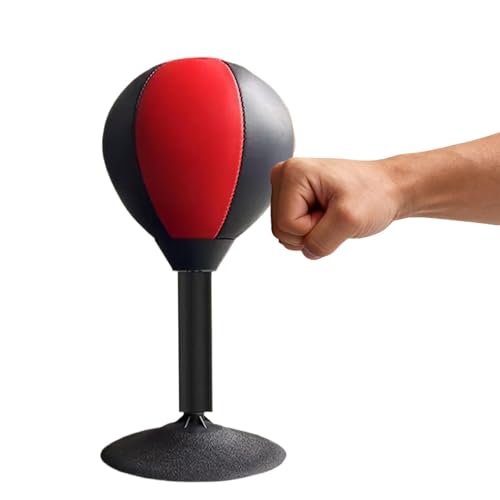 Boxing Speed Ball Suction Cup Base Punching Bag Desktop Heavy Duty PU Material Fast Reaction Agility Training Suitable for Adults Women Men Dorm Home