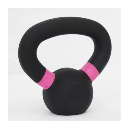 Cast Iron Kettlebell with Color Rings, Strength Training Weight for Home and Commercial Gym - size: 5 LB