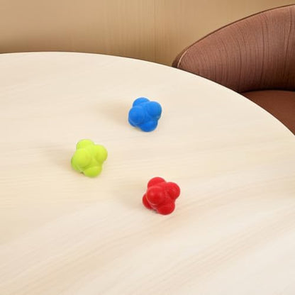 6Pcs Reaction Training Balls for Sports Fitness, 5.5Cm Hexagon Agility Coordination Balls in Red Yellow Blue, Reflex Speed Training Tool for and Adults Indoor Hand-Eye Coordination