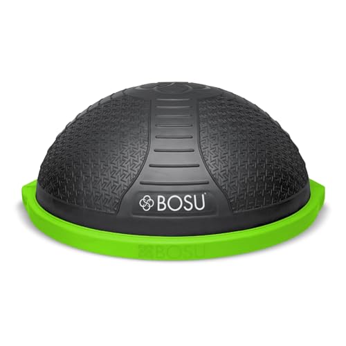 BOSU Nexgen Balance Trainer, Half-Ball Training Equipment, 65 cm Diameter, 300 lb Capacity - Burst-Resistant Stability Exercise Tool w/Non-Slip Base, Includes Hand Pump, Commercial-Grade - color: Cosmic Ash/Lime Green