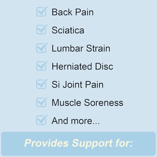 cybryeh Thin & Lightweight Back Brace for Lower Back Pain Relief – Slim, Breathable Back Support Brace for Sciatica, Herniated Disc – Adjustable Lumbar Support Belt for Men & Women, All Day Comfort - size: L/XL(Waist:42''-53'')