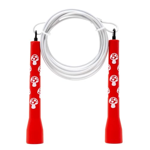 Jump Rope, Tangle-Free Speed Rope, Adjustable Speed Rope for Men, Women, Indoor Fitness Training Speed Skipping Rope, Jumping Rope, Perfect for Boxing Workout, Cardio, Endurance Training, Jump Rope for Double Unders - color: Toadstool, size: 4 ft 11 inch