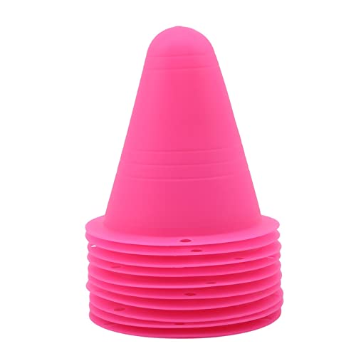 10pcs 3 Inch Plastic Sports Training Cones, Field Marker Roller Skating Cones Basketball Football Activity Events Props,Pink