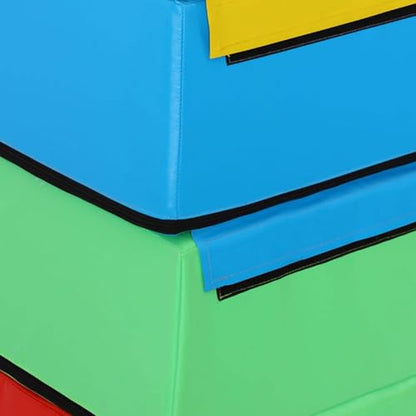 Jumping Boxes for Training, Kids Soft Plyo Box, 4 in 1 Stackable Jump Boxes, Weight Upgrade, Safety and Stability, Suitable for Home School Gym Outdoor Activities Exercise(Size:80×45×65×20cm)