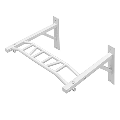 Wall Mounted Heavy-Duty Pull Up Bar Multi-Grip Chin Up bar Multifunctional Dip Station for Indoor Home Gym Workout, Power Tower Set Training Equipment Fitness Dip Stand Up to 440 Lbs (White)