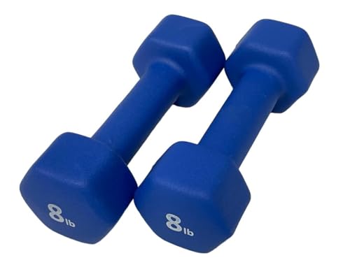 Neoprene Coated Dumbbell Hand Weight Set - style: 8-Pound, Set of 2