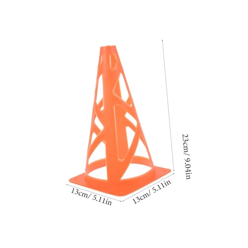 Slotted Marker Cones Neon Orange Football Obstacle Training Pylons Windproof Flat Design for Soccer Agility Drills Indoor Outdoor Use