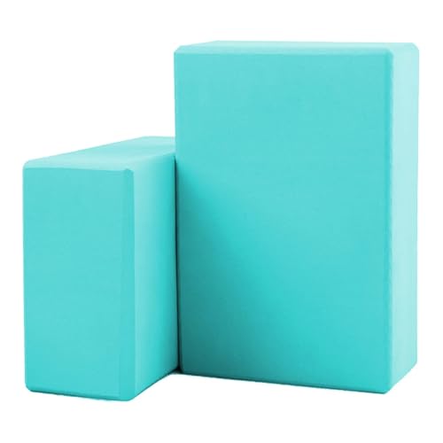 Yoga Blocks 2 Pack, Lightweight Premium EVA Foam Yoga Blocks, Non Slip Supportive Foam Blocks for Yogi, Pilates, Stretching and Meditation, Women Men Yogi Beginners Accessories - color: Teal